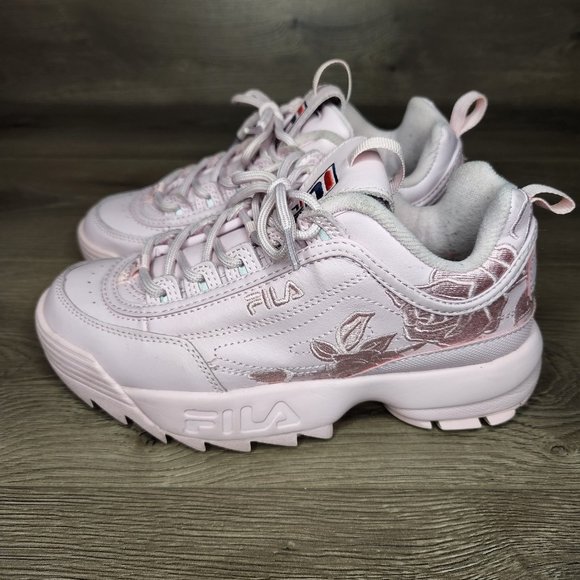 fila shoes with flowers